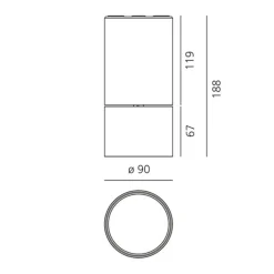 Artemide Hoy Spot SMD LED Deckenleuchte 68° 3000K| Deckenleuchten