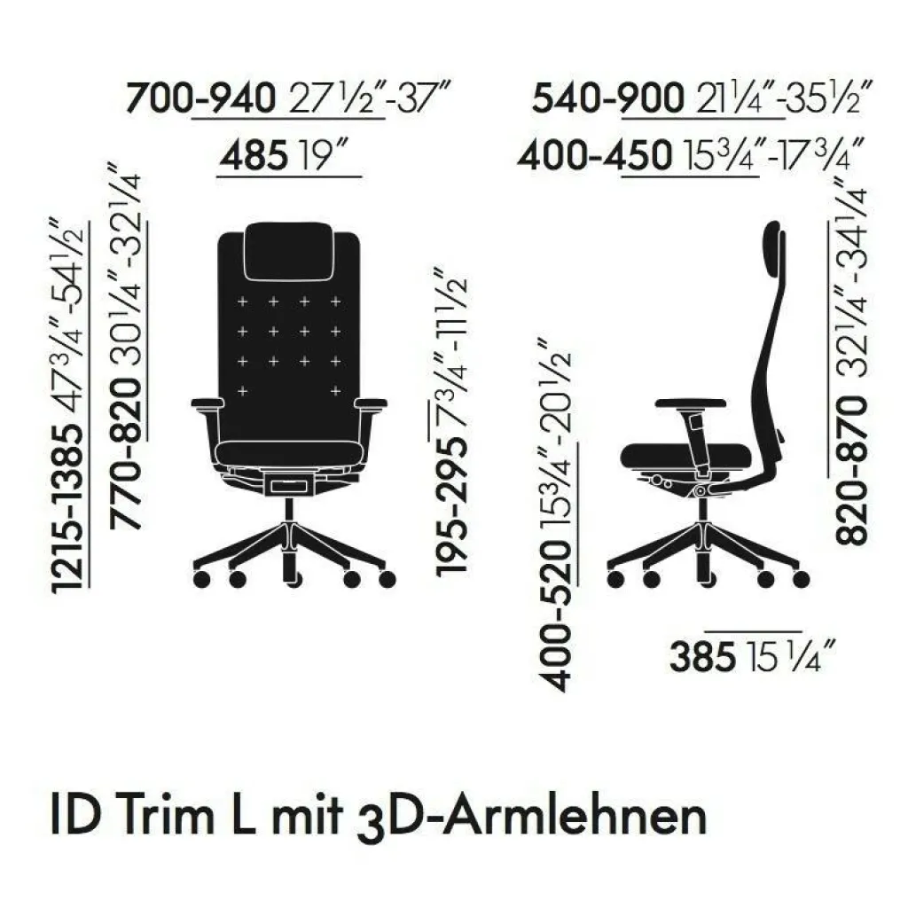 Bürostühle^Vitra ID Trim L Citterio Bürostuhl mit 3D-Armlehnen