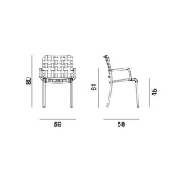 Stühle^Gervasoni Inout 824 Gartenarmlehnstuhl