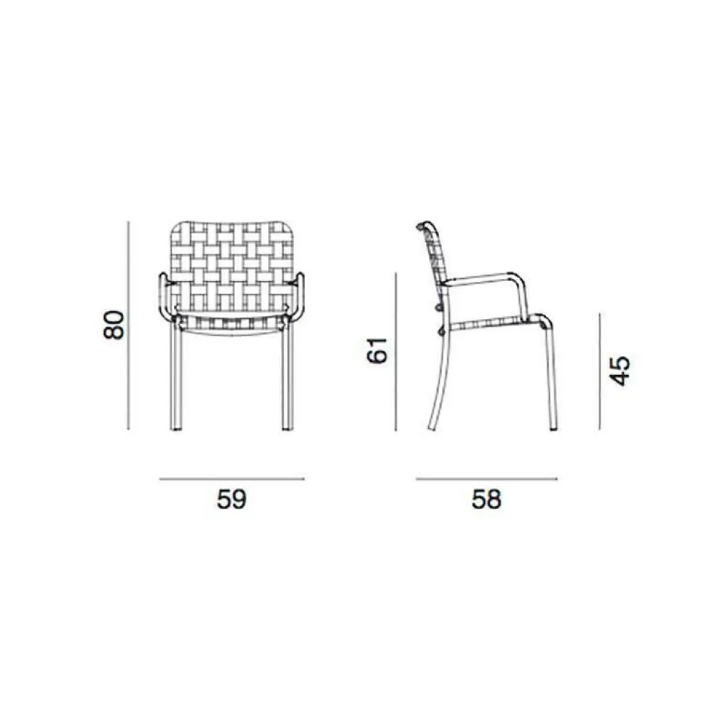 Stühle^Gervasoni Inout 824 Gartenarmlehnstuhl