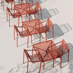 Gartentische^OUT Objekte unserer Tage Ivy Gartenset Tisch 90cm + 2 Armlehnstühle