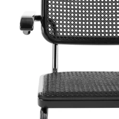 Stühle^Thonet JS. a personal Interpretation by Jil Sander S 64 V Serious Freischwinger Armlehnstuhl mit Rohrgeflecht