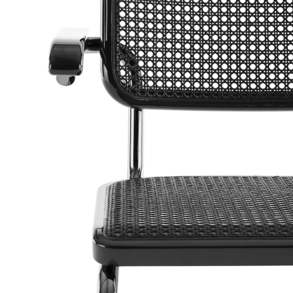 Stühle^Thonet JS. a personal Interpretation by Jil Sander S 64 V Serious Freischwinger Armlehnstuhl mit Rohrgeflecht