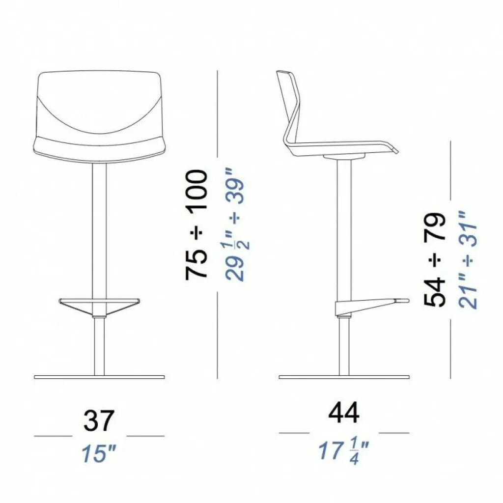 Barhocker^Lapalma Kai S39 Barhocker Sitz Eiche mit Kissen 54-79cm