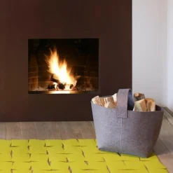 HEY-SIGN Kaminholzkorb aus Filz 36x36cm| Kaminzubehör