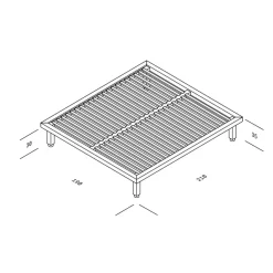 Betten^OUT Objekte unserer Tage Kaya Large Doppelbett 180x200cm ohne Kopfteil