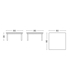 Beistelltische|Tische^HAY Kofi Couchtisch Gestell Eiche 80x80cm