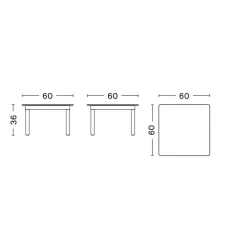 Beistelltische|Tische^HAY Kofi Couchtisch Gestell Eiche schwarz lackiert 60x60cm
