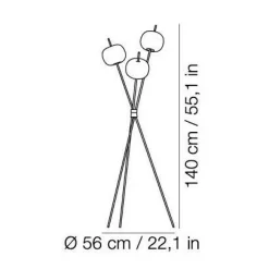Stehleuchten^Kdln Kushi LED Stehleuchte H 140cm