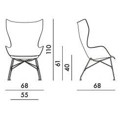 Kartell K/Wood Sessel Leder| Sessel