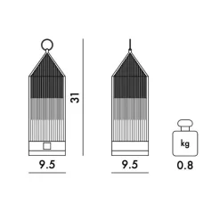 Outdoor-Akkuleuchten|Outdoor-Akkuleuchten^Kartell Lantern LED Tischleuchte mit Akku