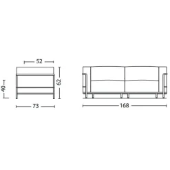 Sofas^Cassina LC3 Fauteuil Grand Confort grand modèle deux places