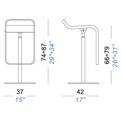 Barhocker^Lapalma LEM S80 Barhocker Gestell Weiß 74-87cm