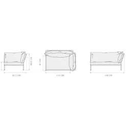 Outdoor-Sofas & Sessel^HOUE Level 2 Gartensofa rechts Gestell muted white
