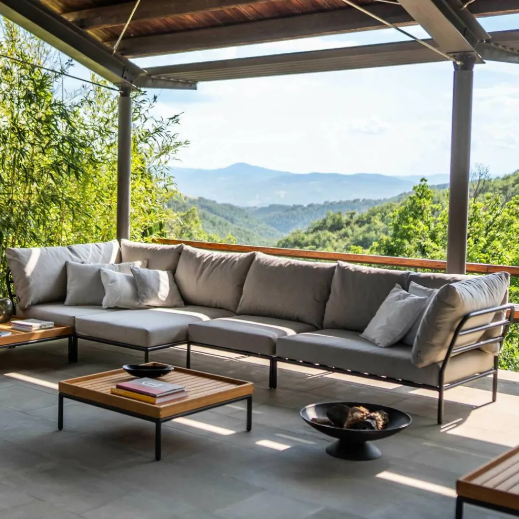 HOUE Level / Level 2 Outdoor Couchtisch Bambus 81x81cm| Garten-Beistelltische