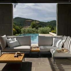 HOUE Level / Level 2 Outdoor Couchtisch Bambus 81x81cm| Garten-Beistelltische