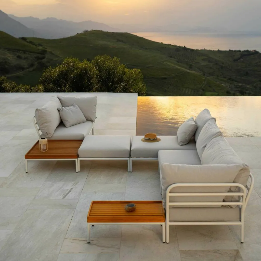 HOUE Level / Level 2 Outdoor Couchtisch Bambus 81x81cm| Garten-Beistelltische