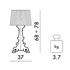 Kartell Limited Edition Bourgie Tischleuchte matt| Nachttischleuchten