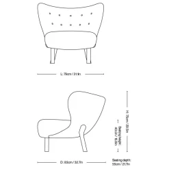 &Tradition Little Petra VB1 Loungesessel Gestell Eiche| Sessel