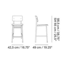 Barhocker^Muuto Loft Barhocker gepolstert 65cm