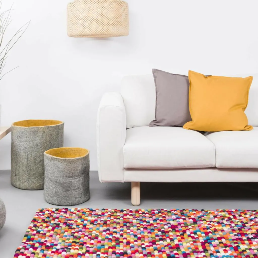 Teppiche^myfelt Lotte Filzkugelteppich rechteckig