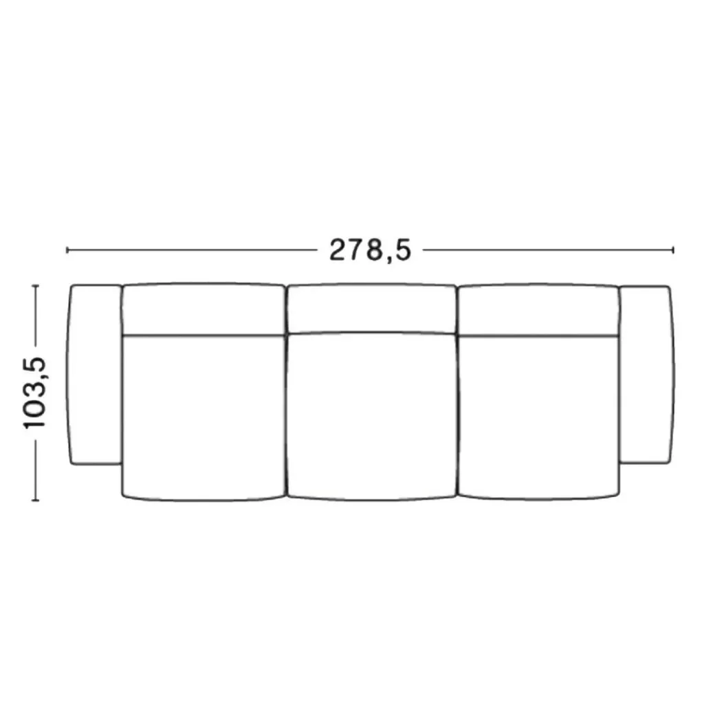 Sofas^HAY Mags Soft 3-Sitzer Sofa Armlehne niedrig 278,5x103,5x67cm