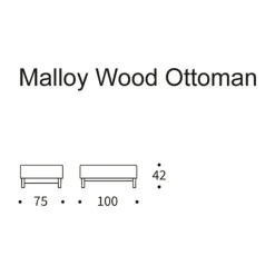 Innovation Living Malloy Wood Ottomane| Hocker