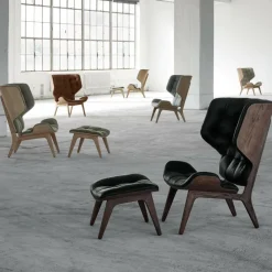 NORR 11 Mammoth Sessel Leder Gestell dunkel gebeizte Eiche| Sessel