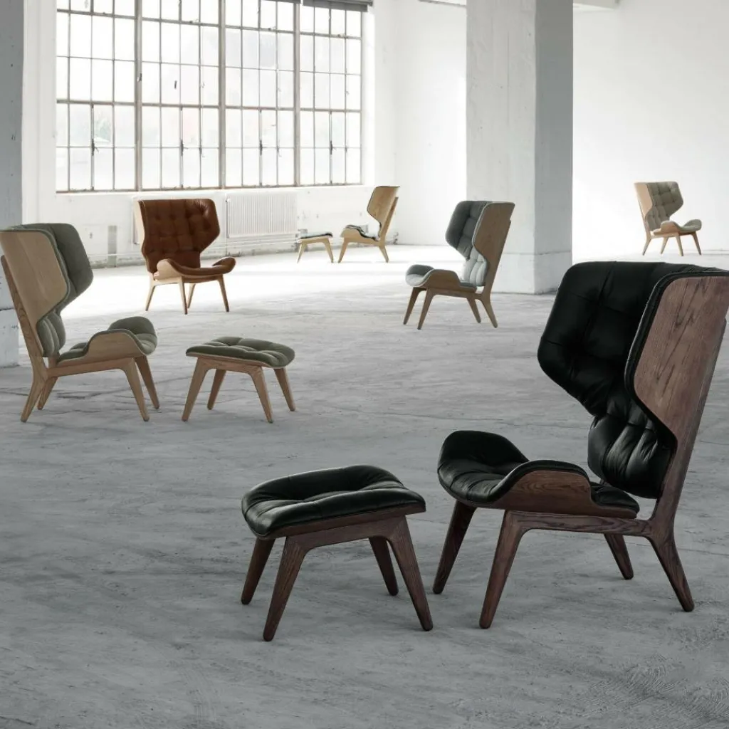 NORR 11 Mammoth Sessel Leder Gestell dunkel gebeizte Eiche| Sessel