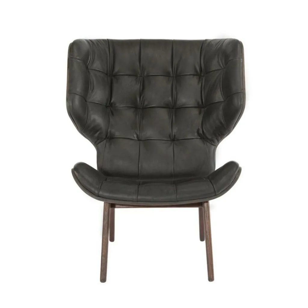NORR 11 Mammoth Sessel Leder Gestell dunkel gebeizte Eiche| Sessel