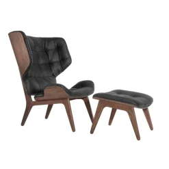 NORR 11 Mammoth Sessel Leder Gestell dunkel gebeizte Eiche| Sessel