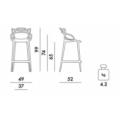 Kartell Masters Barhocker 65cm| Barhocker