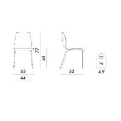 Kartell Maui Stuhl Gestell Stahlrohr verchromt| Stühle