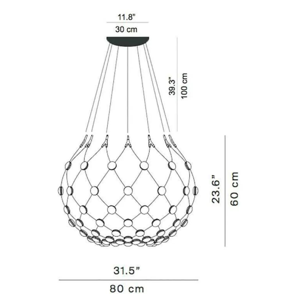 Luceplan Mesh D86 LED Pendelleuchte Ø 80cm| Pendelleuchten