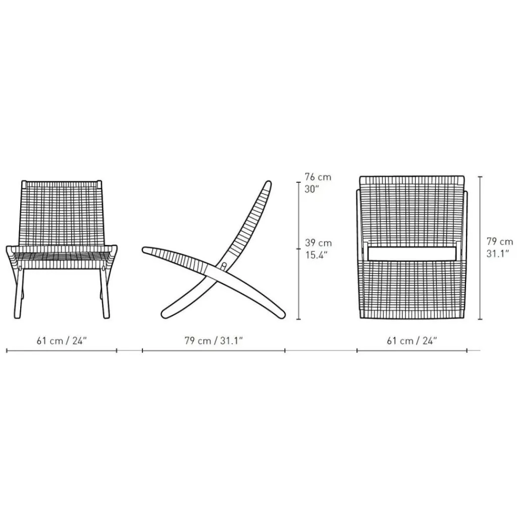 Sessel^Carl Hansen MG501 Cuba Chair klappbar mit Geflecht Papiergarn