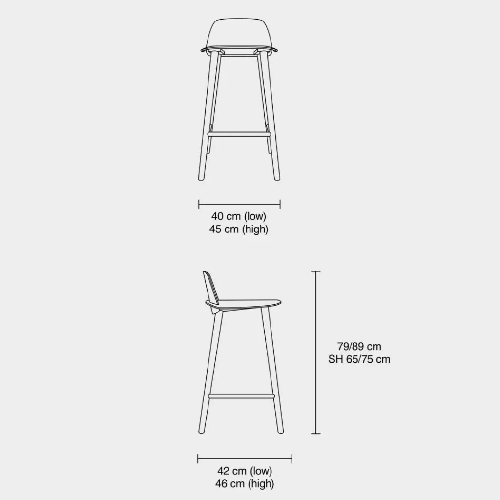 Muuto Nerd Barstuhl 65| Barhocker