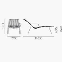 Pedrali Nolita 3654 Sonnenliege| Gartenliegen