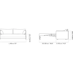 Audo Offset 2-Sitzer Schlafsofa 145x105cm| Sofas