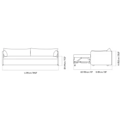 Sofas|Schlafsofas^Audo Offset 3-Sitzer Schlafsofa 215x89cm