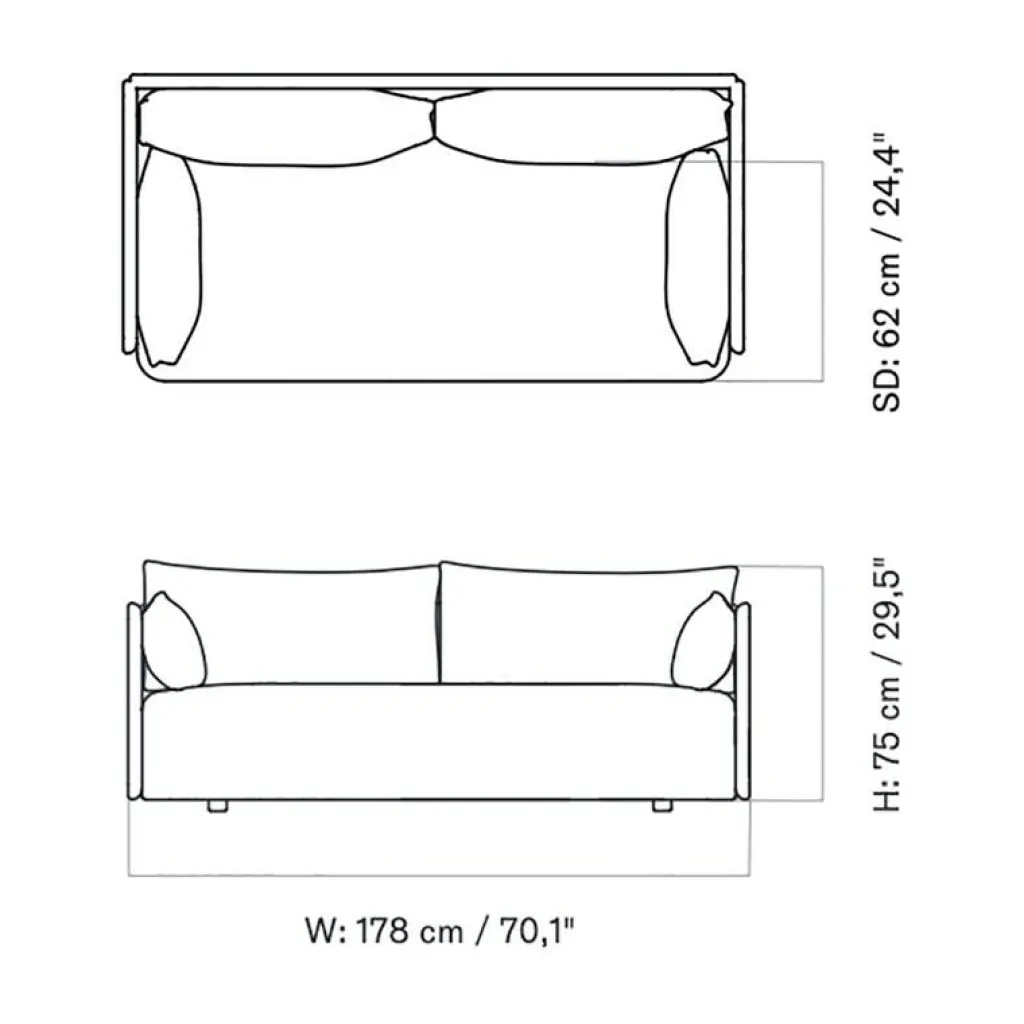 Audo Offset 2-Sitzer Sofa| Sofas