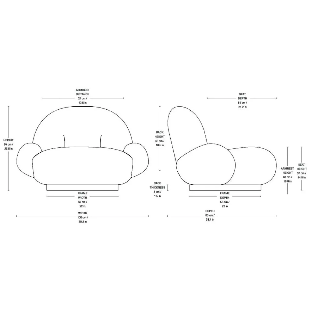 Gubi Pacha Lounge Chair mit Armlehnen| Sessel