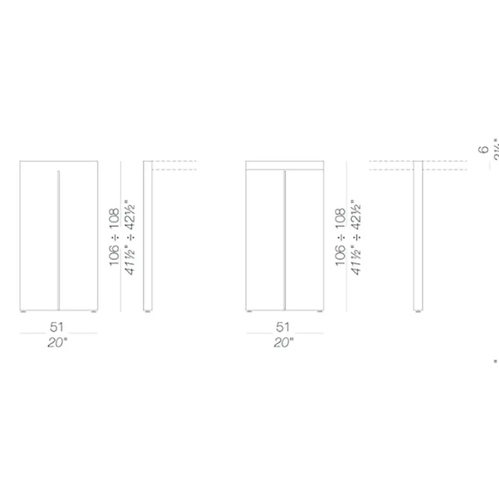 Bistrotische^Lapalma Panco Eckelement 106-108cm