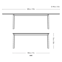 &Tradition Patch HW1 Esstisch 180x90x75cm ausziehbar| Esstische