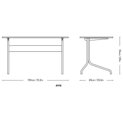&Tradition Pavilion AV16 Schreibtisch Gestell chrom| Tische|Schreibtische