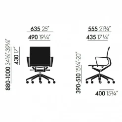 Bürostühle^Vitra Physix Bürostuhl Gestell poliert