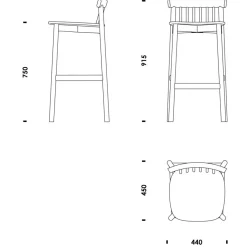 Normann Copenhagen Pind Barstuhl 75cm| Barhocker