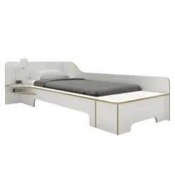 Kinderbetten^Müller Small Living Plane Einzelbett mit Bettkasten links 90x200cm