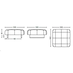 HAY Quilton Lift Ottomane Gestell Eiche schwarz| Hocker