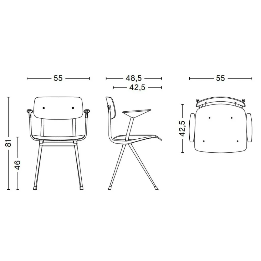 Stühle^HAY Result Armlehnstuhl Gestell schwarz