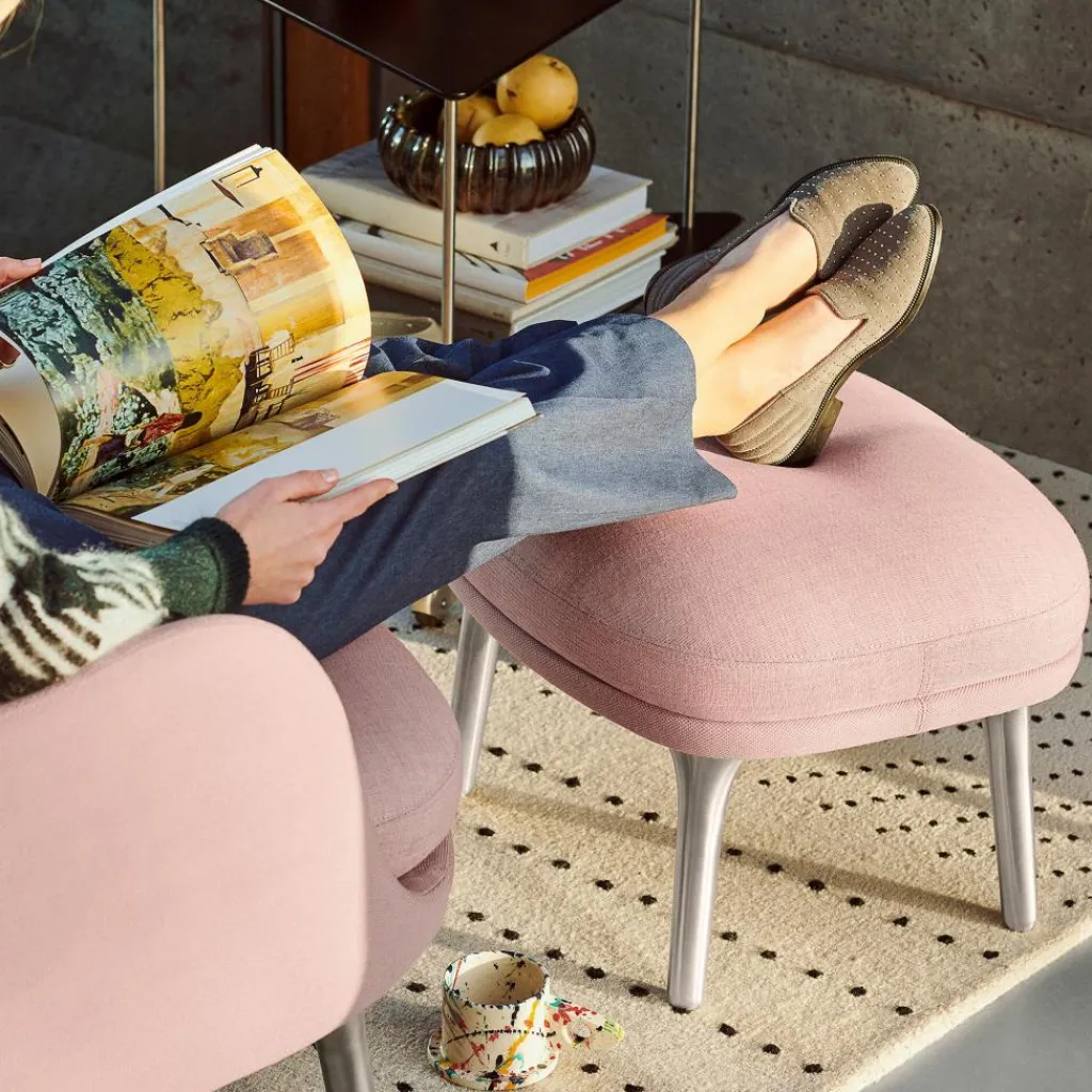 Fritz Hansen Ro™ JH11 Fußhocker Stoff Füße aus Aluminium| Hocker